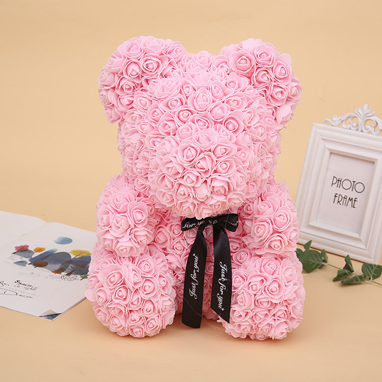 Rose Bear Simulation Rose Bear Creative Christmas Valentine's Day Birthday Gift Bubble Rose Bear