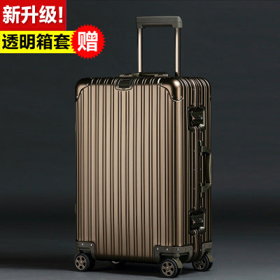 German all-aluminum magnesium alloy suitcase 20 inch boarding trolley case men and women metal travel case business suitcase gift