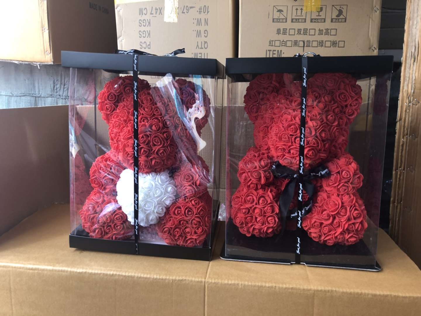 Rose Bear Simulation Rose Bear Creative Christmas Valentine's Day Birthday Gift Bubble Rose Bear