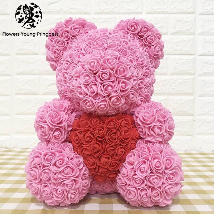 Rose Bear Simulation Rose Bear Creative Christmas Valentine's Day Birthday Gift Bubble Rose Bear