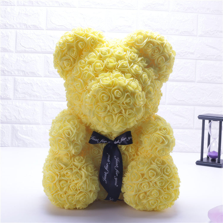 Rose Bear Simulation Rose Bear Creative Christmas Valentine's Day Birthday Gift Bubble Rose Bear