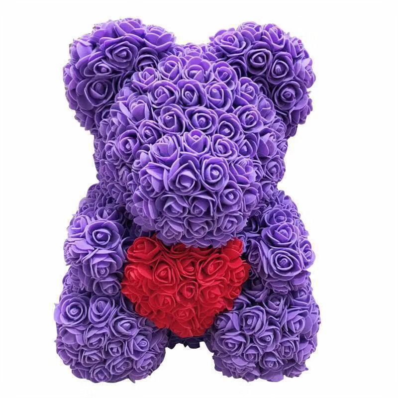 Rose Bear Simulation Rose Bear Creative Christmas Valentine's Day Birthday Gift Bubble Rose Bear