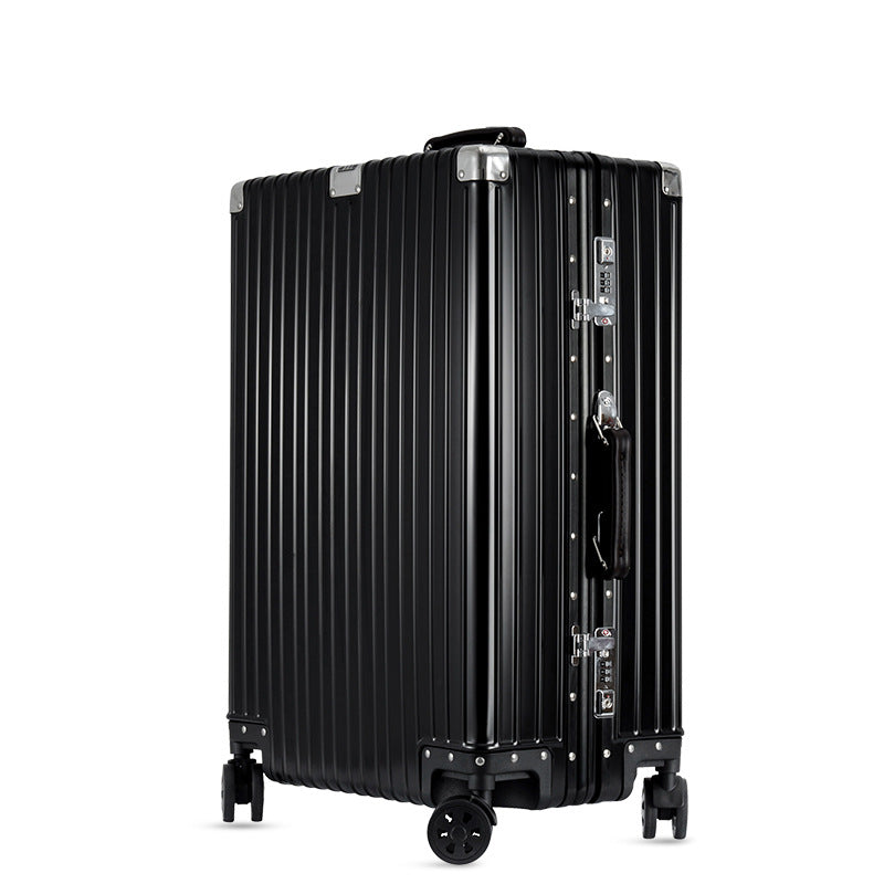 German all-aluminum magnesium alloy suitcase 20 inch boarding trolley case men and women metal travel case business suitcase gift