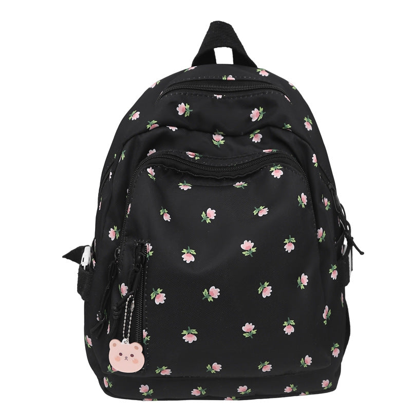 2024 new fashion backpack high-end printed schoolbag middle-aged college students lightweight large capacity cartoon schoolbag female