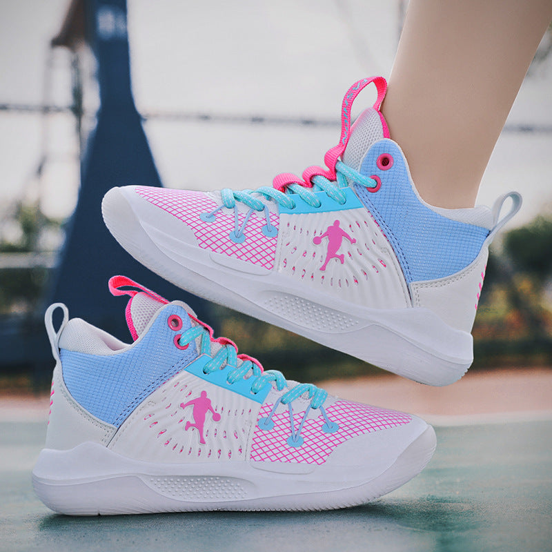 Casual sports shoes autumn and summer new mesh high-top training sneakers children's breathable boys sneakers basketball shoes