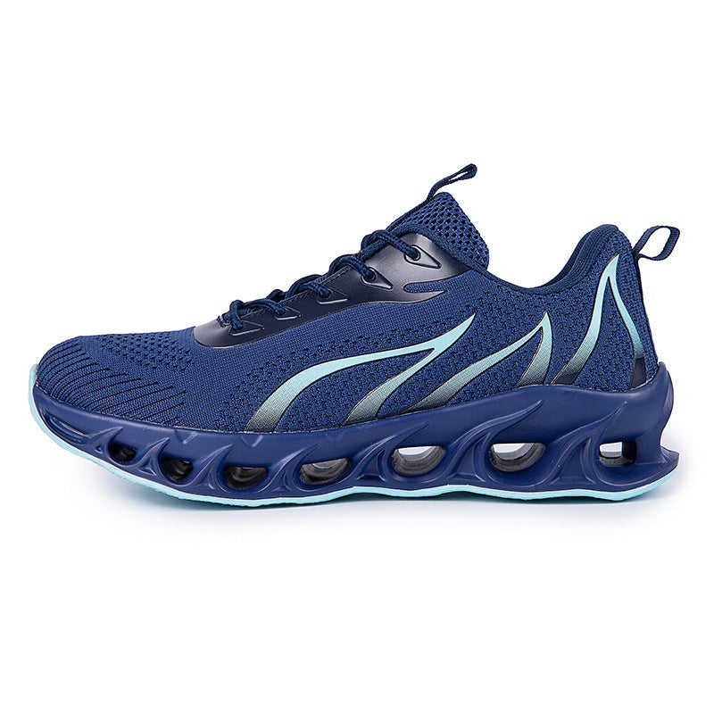 Sneakers Men's Shoes Cross-border Breathable Flyknit Sneakers Flame Fashion Trend Light Sole Running Shoes