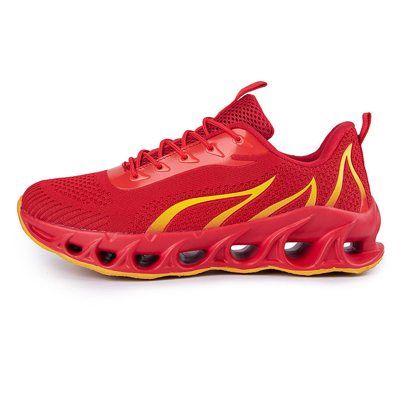 Sneakers Men's Shoes Cross-border Breathable Flyknit Sneakers Flame Fashion Trend Light Sole Running Shoes