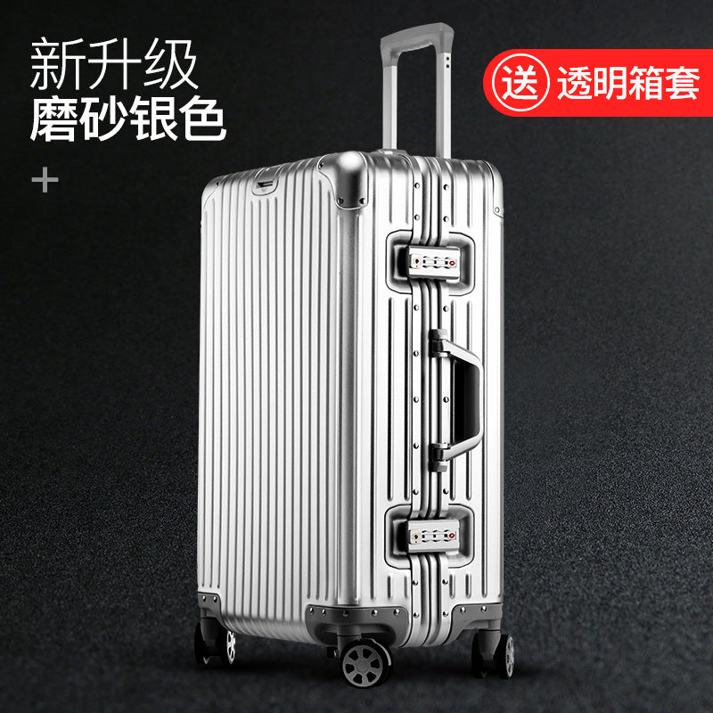 German all-aluminum magnesium alloy suitcase 20 inch boarding trolley case men and women metal travel case business suitcase gift