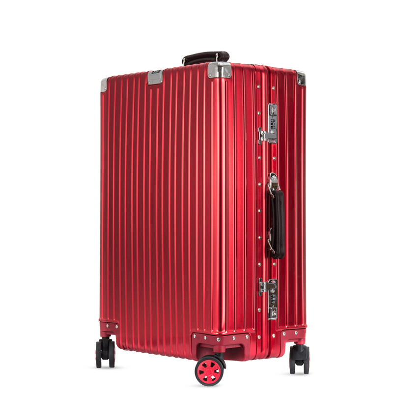 German all-aluminum magnesium alloy suitcase 20 inch boarding trolley case men and women metal travel case business suitcase gift
