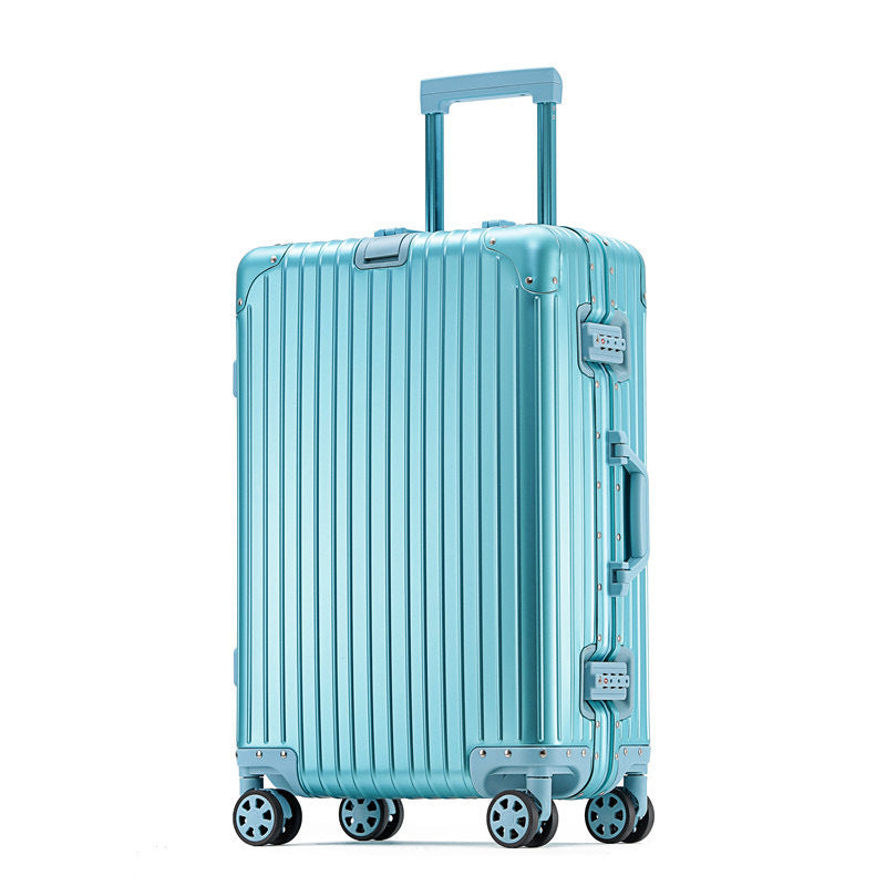 German all-aluminum magnesium alloy suitcase 20 inch boarding trolley case men and women metal travel case business suitcase gift