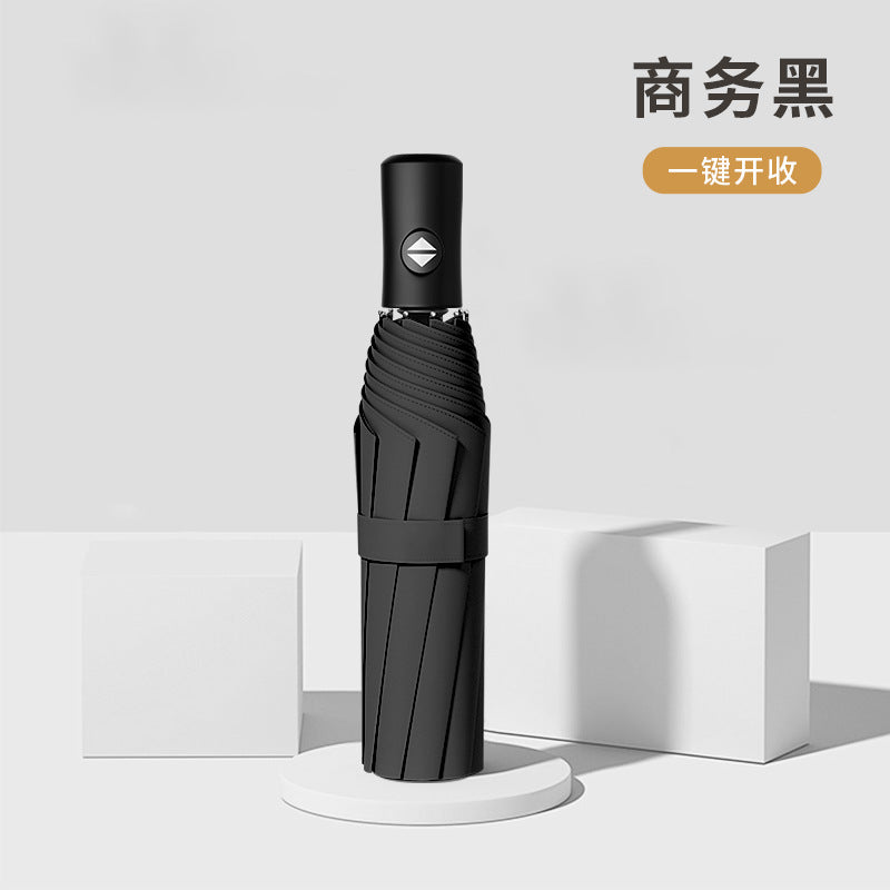 Umbrella automatic 24 rib umbrella wholesale large extra large sun umbrella anti-ultraviolet black plastic female sun protection umbrella factory
