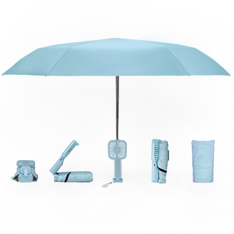 2022 new source manufacturer mini fan umbrella sunshade sunscreen anti-ultraviolet sun umbrella ultra-light folding umbrella