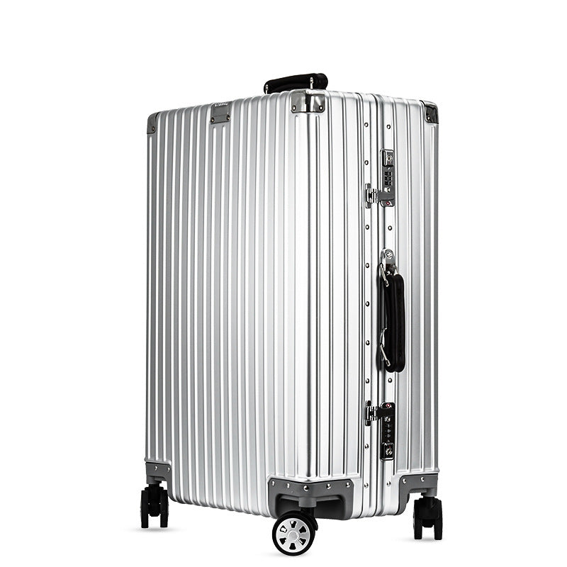 German all-aluminum magnesium alloy suitcase 20 inch boarding trolley case men and women metal travel case business suitcase gift