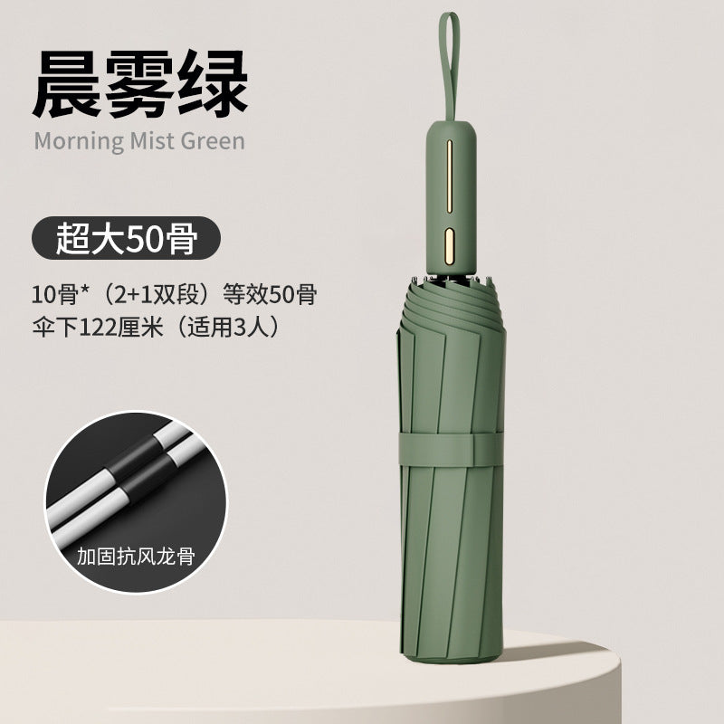 Umbrella automatic 24 rib umbrella wholesale large extra large sun umbrella anti-ultraviolet black plastic female sun protection umbrella factory