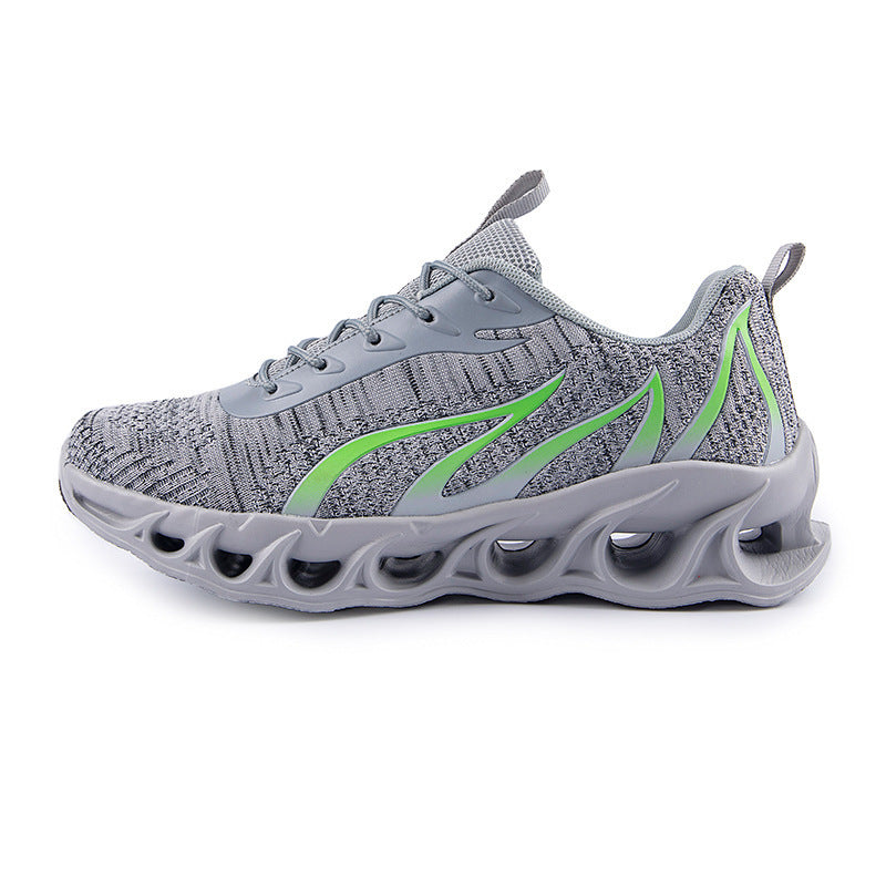Sneakers Men's Shoes Cross-border Breathable Flyknit Sneakers Flame Fashion Trend Light Sole Running Shoes
