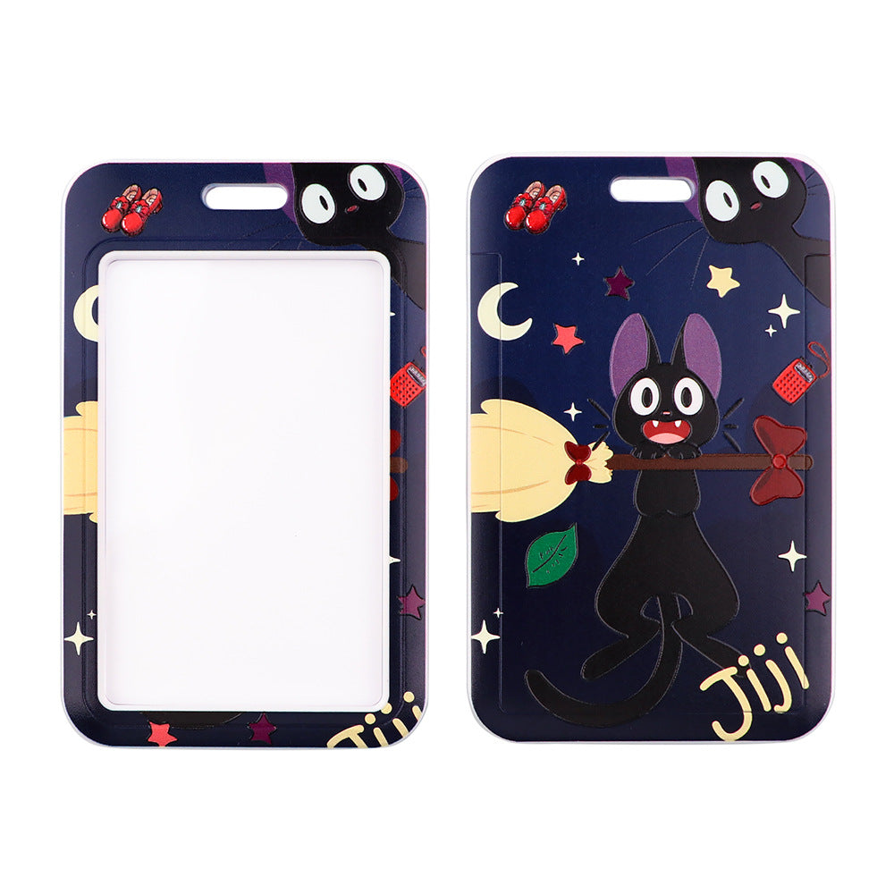 Riman witch and black cat mobile phone lanyard hard card set exhibition work card bus card access card universal protection card