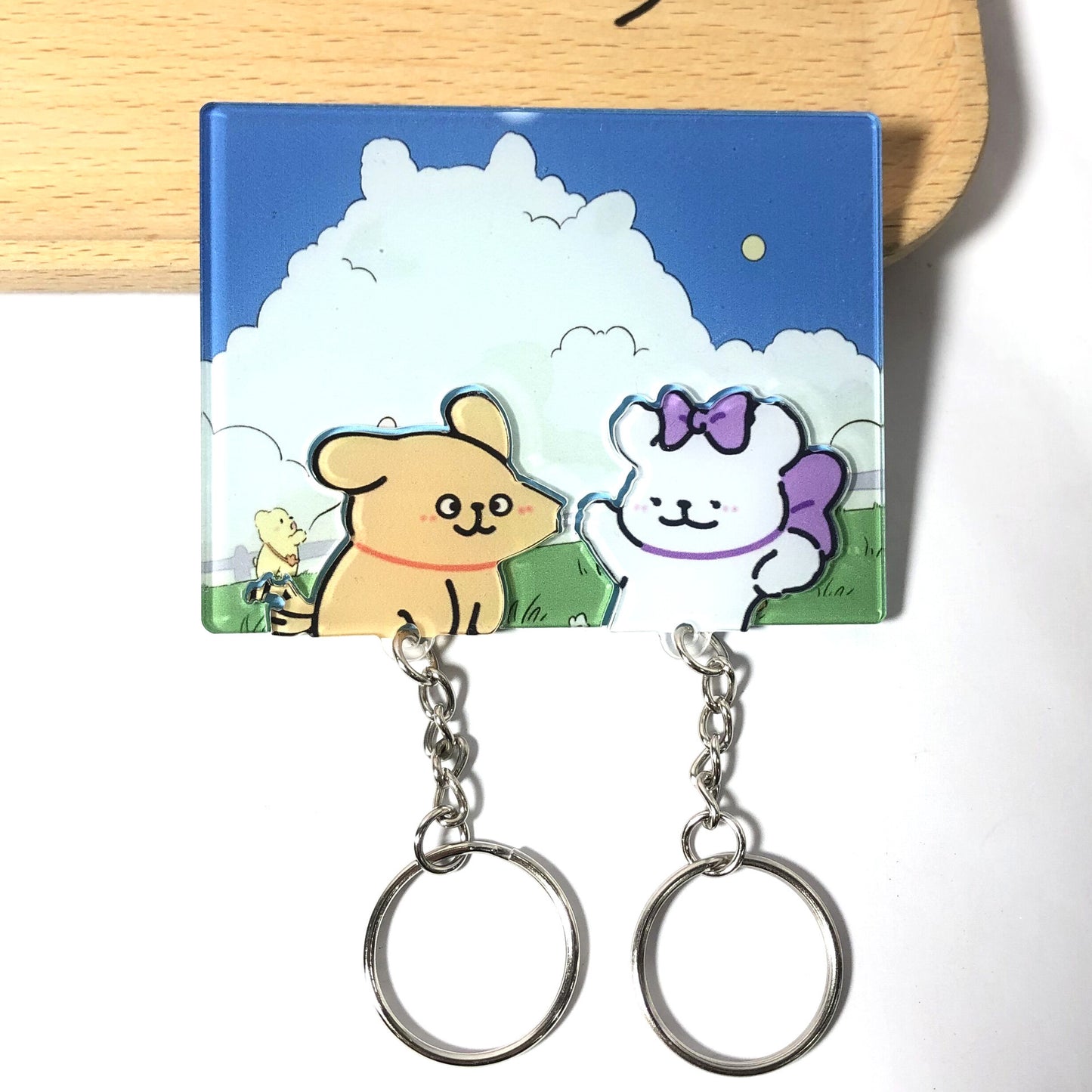 Xiaohongshu same style Crayon Shin-chan keychain new style white wall sticker refrigerator sticker creative cartoon key pendant