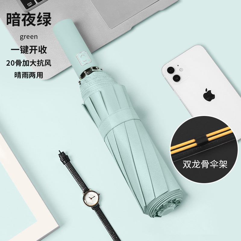 Fully automatic double large umbrella folding wholesale sunny and rainy dual-purpose umbrella sun umbrella sunshade umbrella 24 bone large umbrella