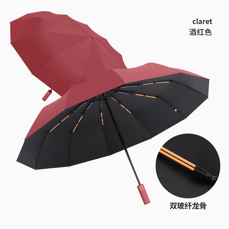 Fully automatic double large umbrella folding wholesale sunny and rainy dual-purpose umbrella sun umbrella sunshade umbrella 24 bone large umbrella