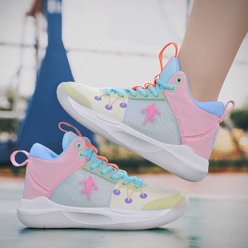 Casual sports shoes autumn and summer new mesh high-top training sneakers children's breathable boys sneakers basketball shoes