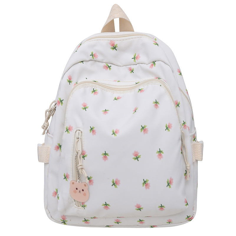 2024 new fashion backpack high-end printed schoolbag middle-aged college students lightweight large capacity cartoon schoolbag female