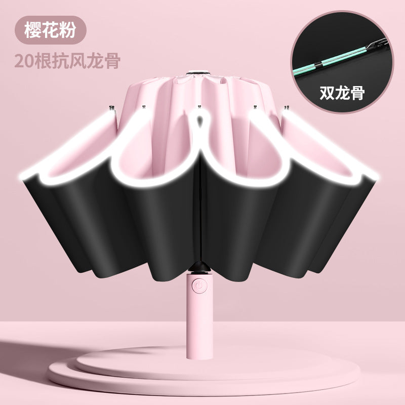 Fully automatic double large umbrella folding wholesale sunny and rainy dual-purpose umbrella sun umbrella sunshade umbrella 24 bone large umbrella