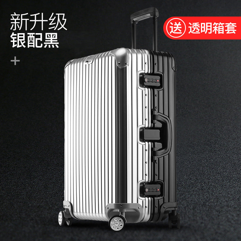 German all-aluminum magnesium alloy suitcase 20 inch boarding trolley case men and women metal travel case business suitcase gift