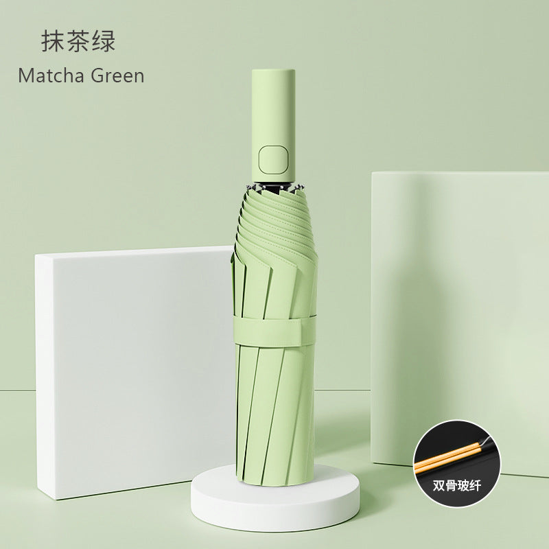 Umbrella automatic 24 rib umbrella wholesale large extra large sun umbrella anti-ultraviolet black plastic female sun protection umbrella factory