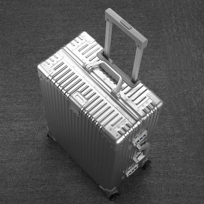 All-Aluminum Trolley Suitcase — Premium Metal Business Luggage for Men & Women