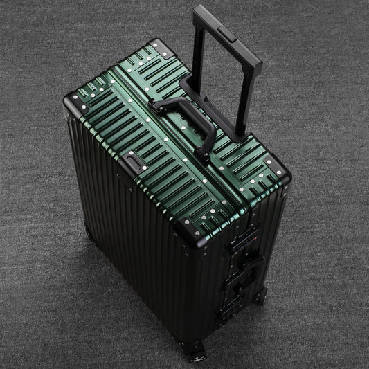 Metal all-aluminum alloy men's and women's trolley suitcase business aluminum-magnesium alloy universal wheel suitcase boarding bag