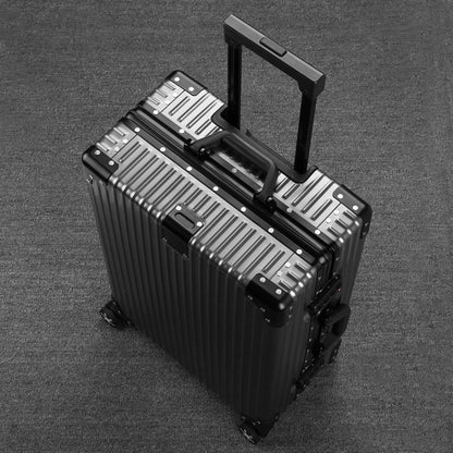 All-Aluminum Trolley Suitcase — Premium Metal Business Luggage for Men & Women