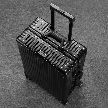 All-Aluminum Trolley Suitcase — Premium Metal Business Luggage for Men & Women