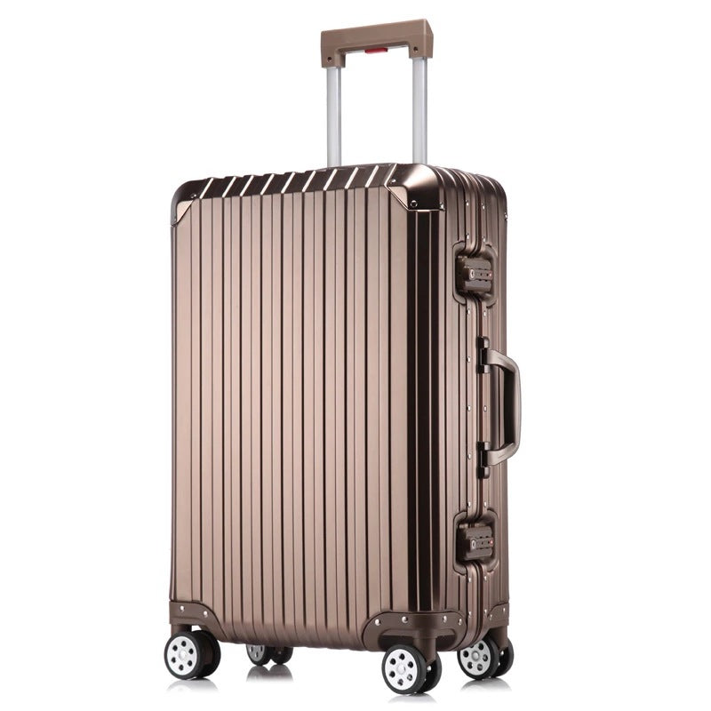 Aluminum-magnesium alloy trolley case gift printing full metal business suitcase universal wheel aluminum frame suitcase 24 wholesale