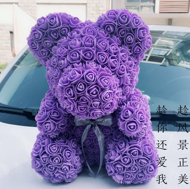 Rose Bear Simulation Rose Bear Creative Christmas Valentine's Day Birthday Gift Bubble Rose Bear