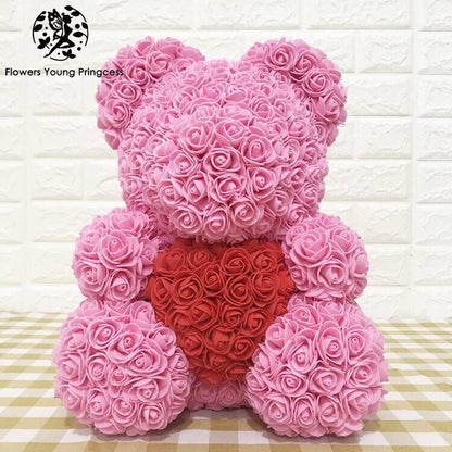 Rose Bear Simulation Rose Bear Creative Christmas Valentine's Day Birthday Gift Bubble Rose Bear