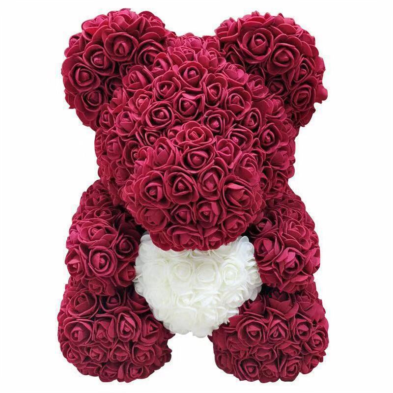 Rose Bear Simulation Rose Bear Creative Christmas Valentine's Day Birthday Gift Bubble Rose Bear