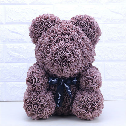 Rose Bear Simulation Rose Bear Creative Christmas Valentine's Day Birthday Gift Bubble Rose Bear
