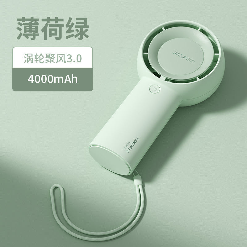 Jisu small fan handheld portable small portable rechargeable mini electric fan turbine bladeless fan