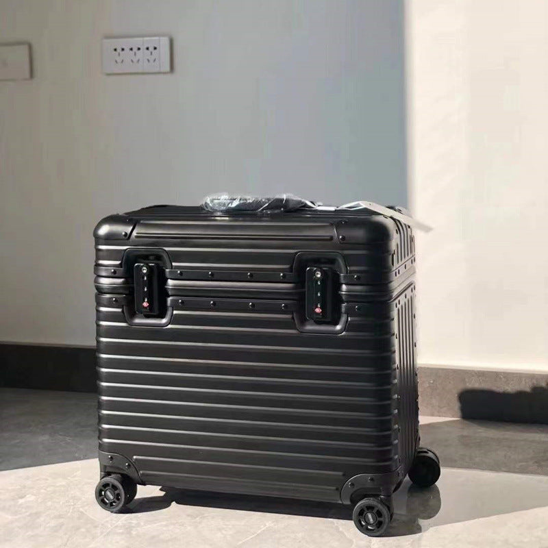German all-aluminum magnesium alloy flip cover camera long suitcase 18 inch boarding small trolley case men's suitcase