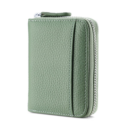 First layer cowhide rfid anti-theft card swipe bag bank card credit card holder business card bag accordion card holder wallet