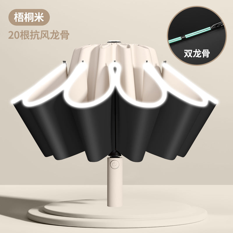 Fully automatic double large umbrella folding wholesale sunny and rainy dual-purpose umbrella sun umbrella sunshade umbrella 24 bone large umbrella
