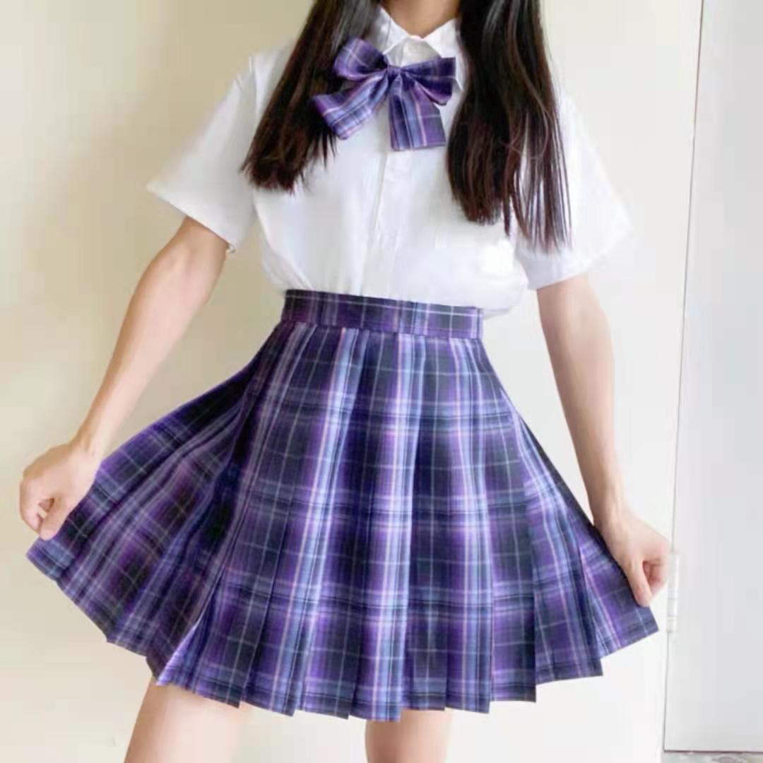 [Smoke ash] JK student suit jk genuine short skirt pleated skirt female college style sailor suit short sleeve basic version