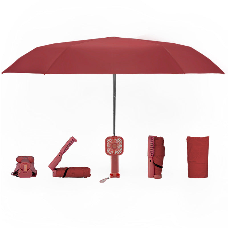 2022 new source manufacturer mini fan umbrella sunshade sunscreen anti-ultraviolet sun umbrella ultra-light folding umbrella
