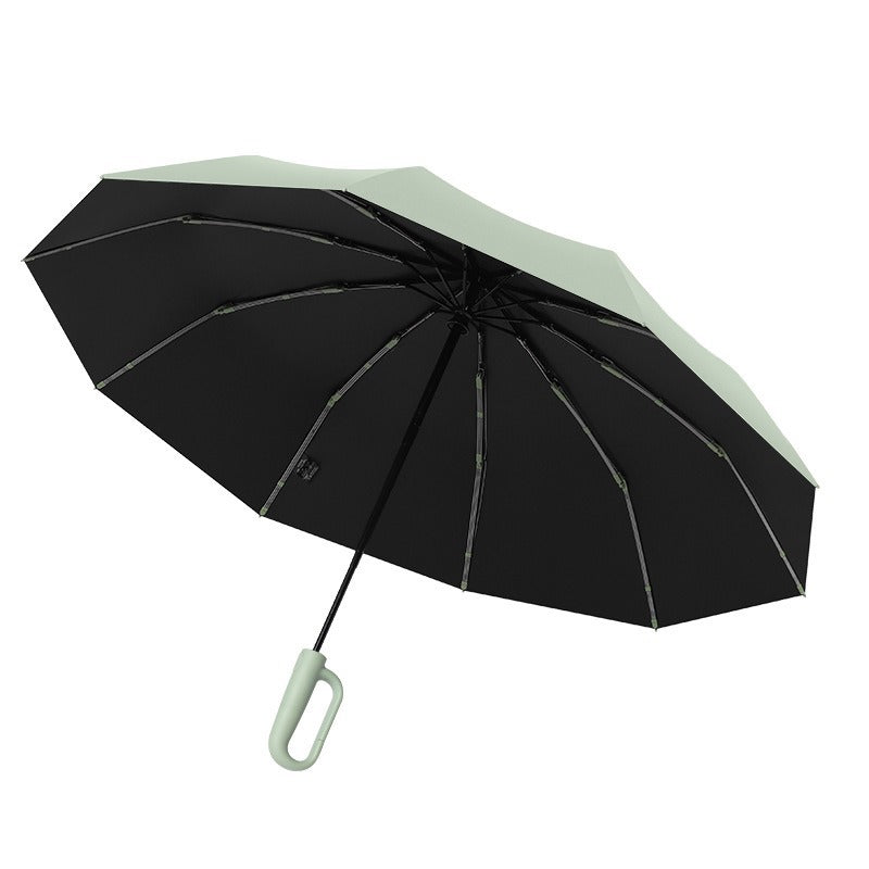 Sunny and rainy dual-purpose umbrella folding umbrella fully automatic buckle enlarged thickened multi-person outdoor anti-ultraviolet umbrella