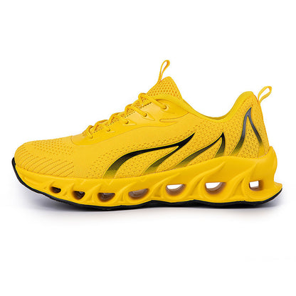 Men's Flame Print Flyknit Running Sneakers — Lightweight Fashion Shoes