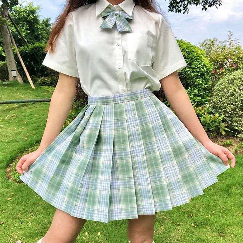 [Smoke ash] JK student suit jk genuine short skirt pleated skirt female college style sailor suit short sleeve basic version