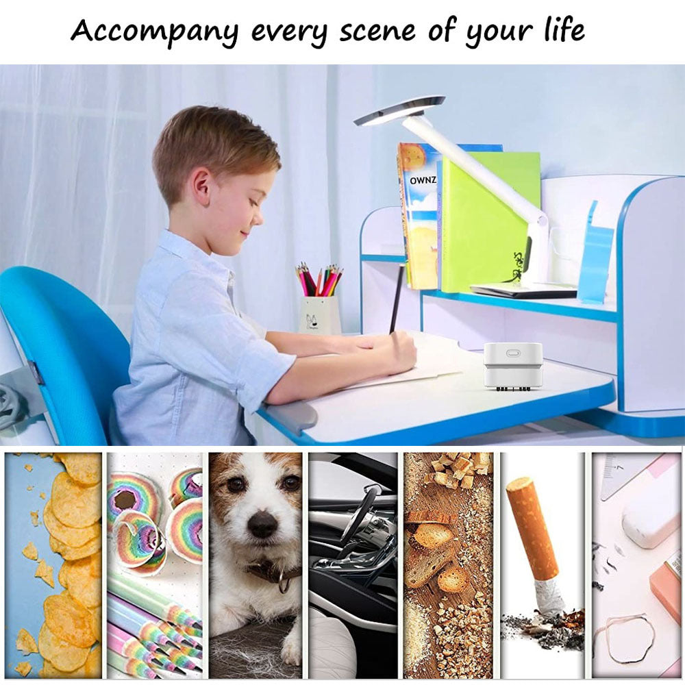 Portable Mini Desk Vacuum Cleaner — Wireless Keyboard & Desktop Cleaner