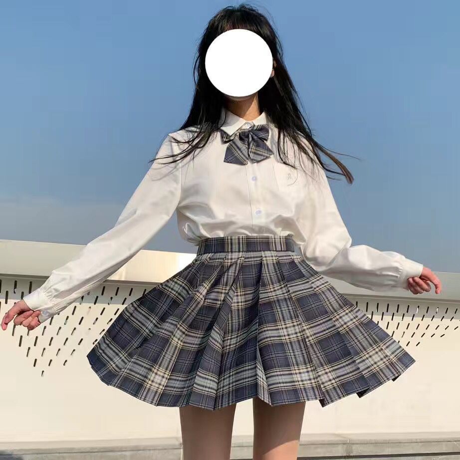 [Smoke ash] JK student suit jk genuine short skirt pleated skirt female college style sailor suit short sleeve basic version