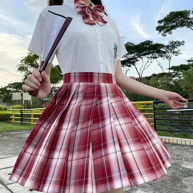 [Smoke ash] JK student suit jk genuine short skirt pleated skirt female college style sailor suit short sleeve basic version