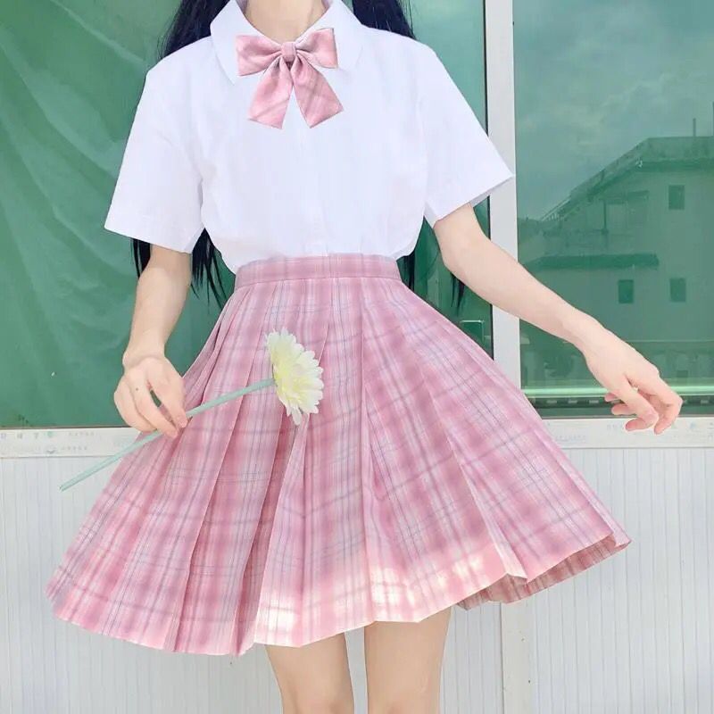 [Smoke ash] JK student suit jk genuine short skirt pleated skirt female college style sailor suit short sleeve basic version